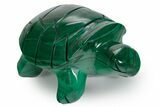 Flowery Malachite Turtle Carving - DR Congo #349321-1